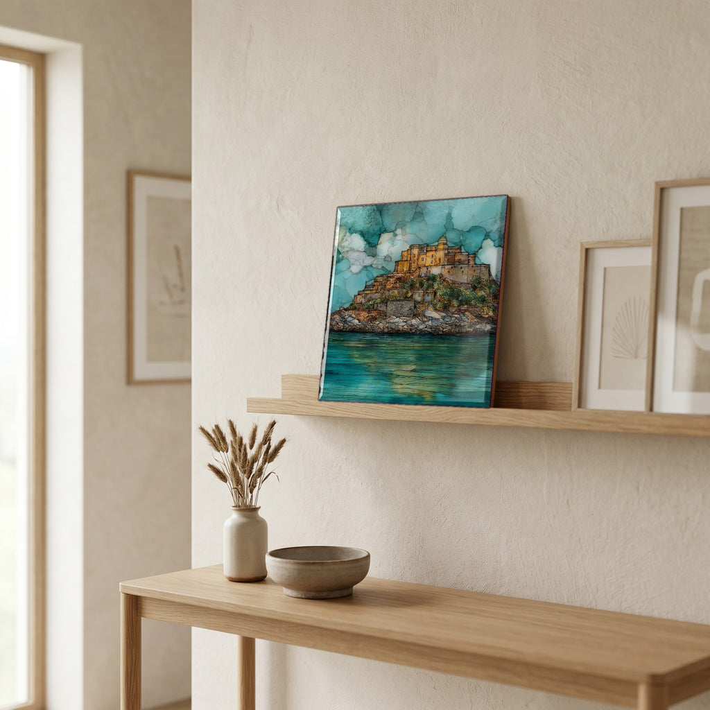 In the entryway, first thing you see.
