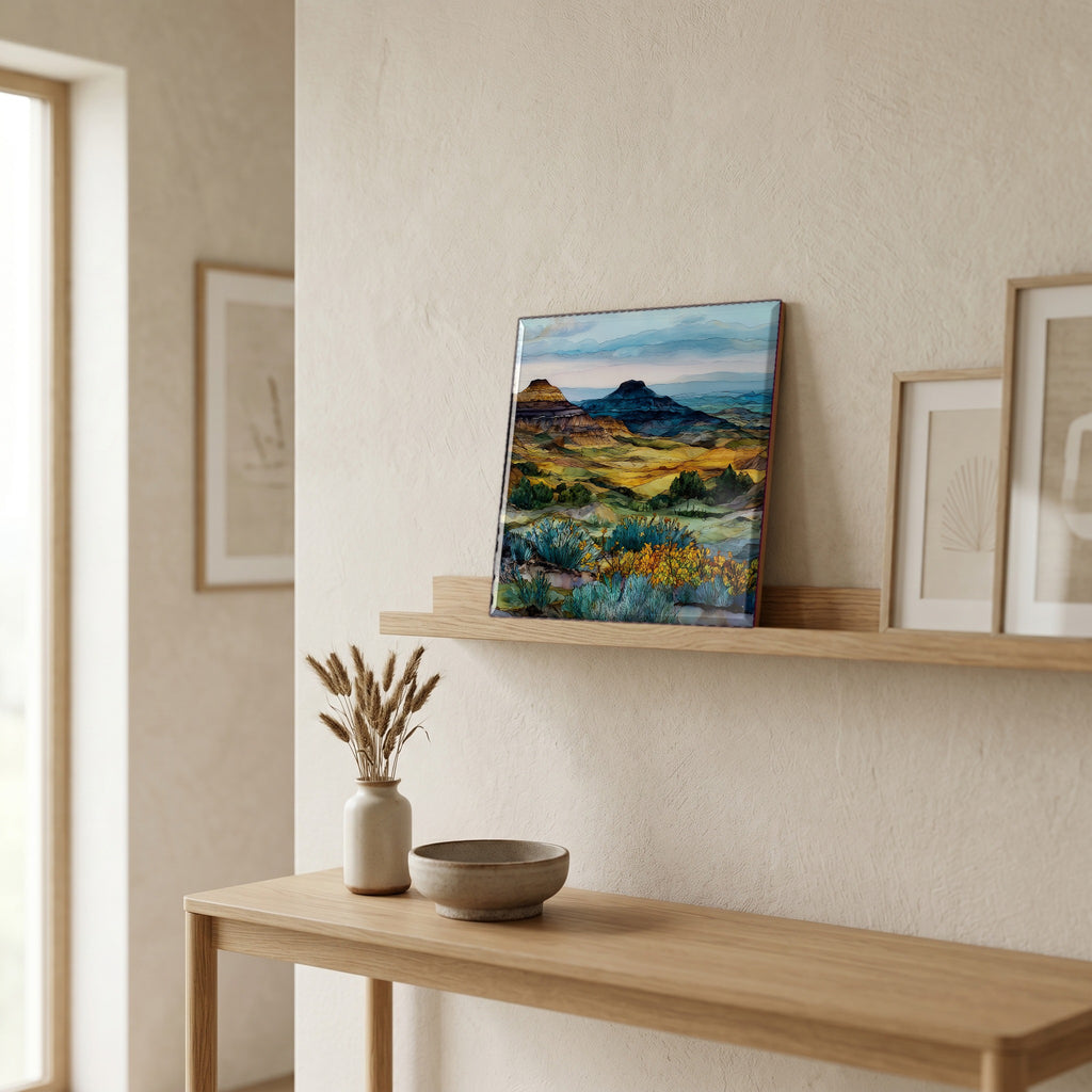 In the entryway, first thing you see.
