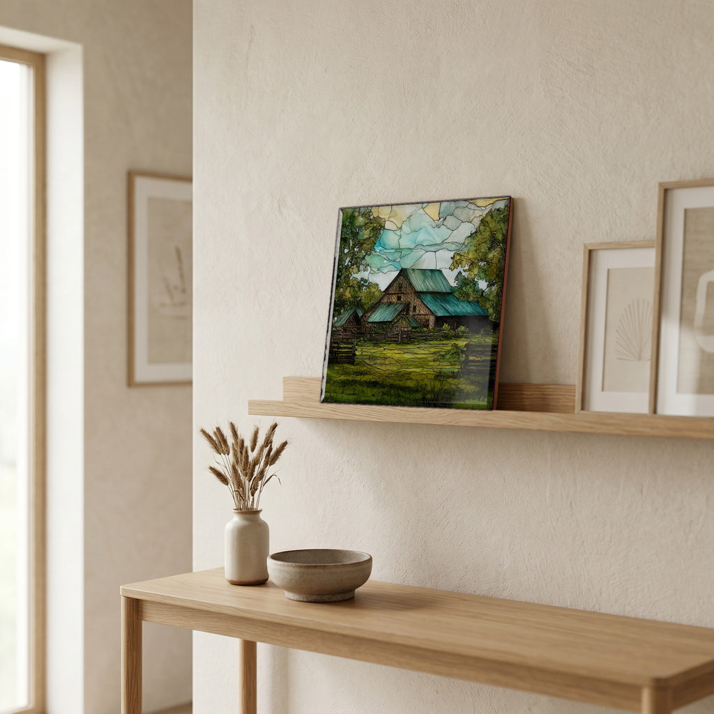 In the entryway, first thing you see.