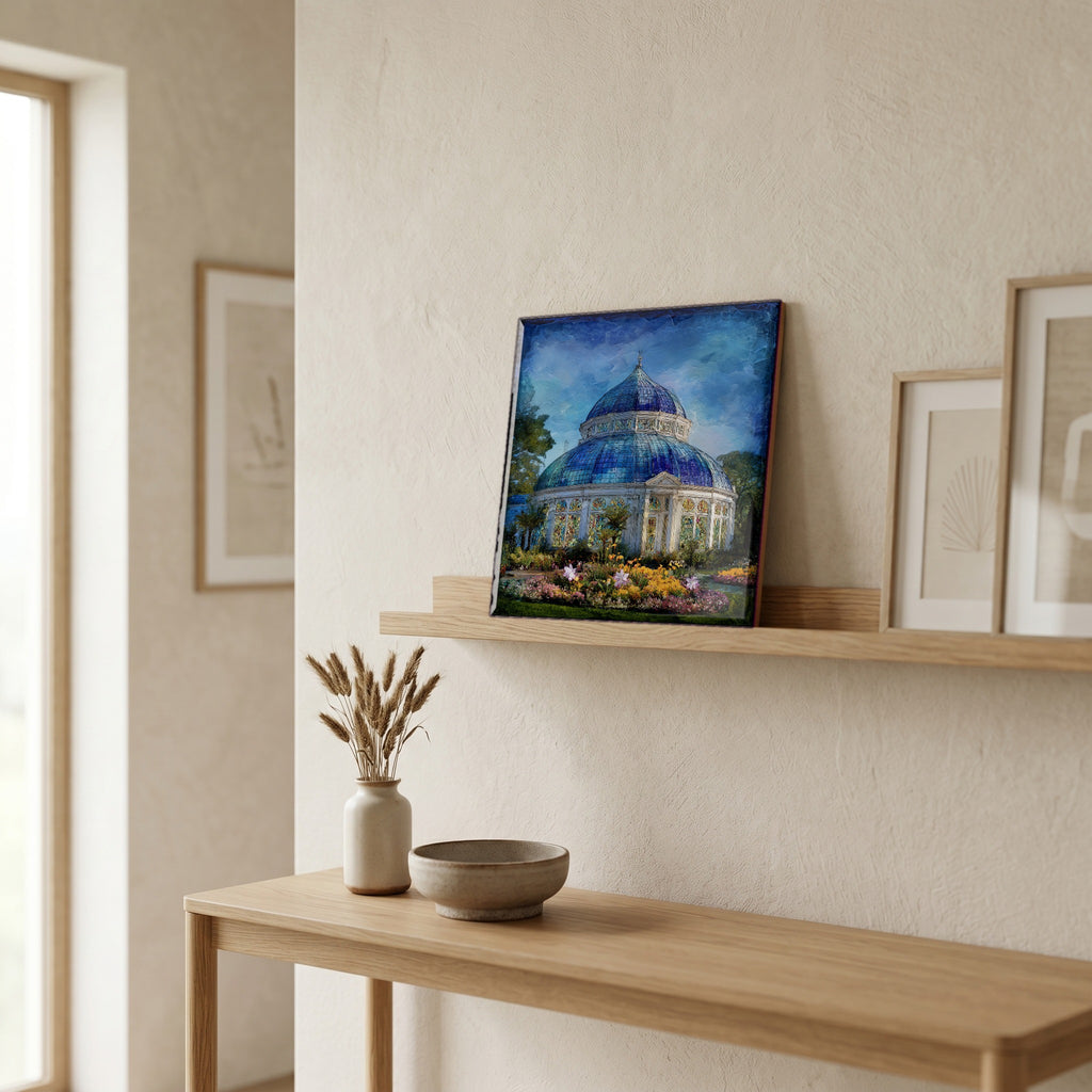 In the entryway, first thing you see.