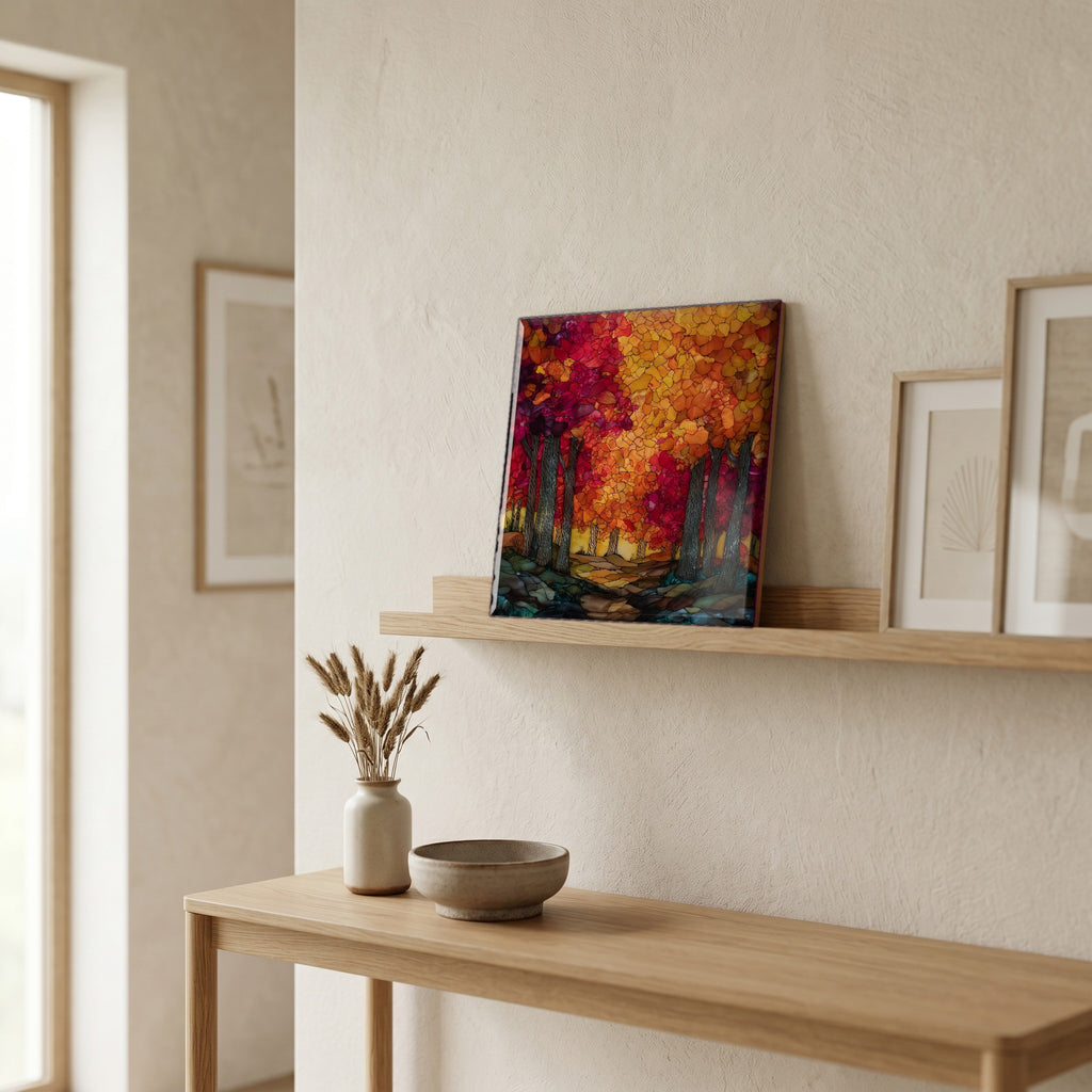 In the entryway, first thing you see.
