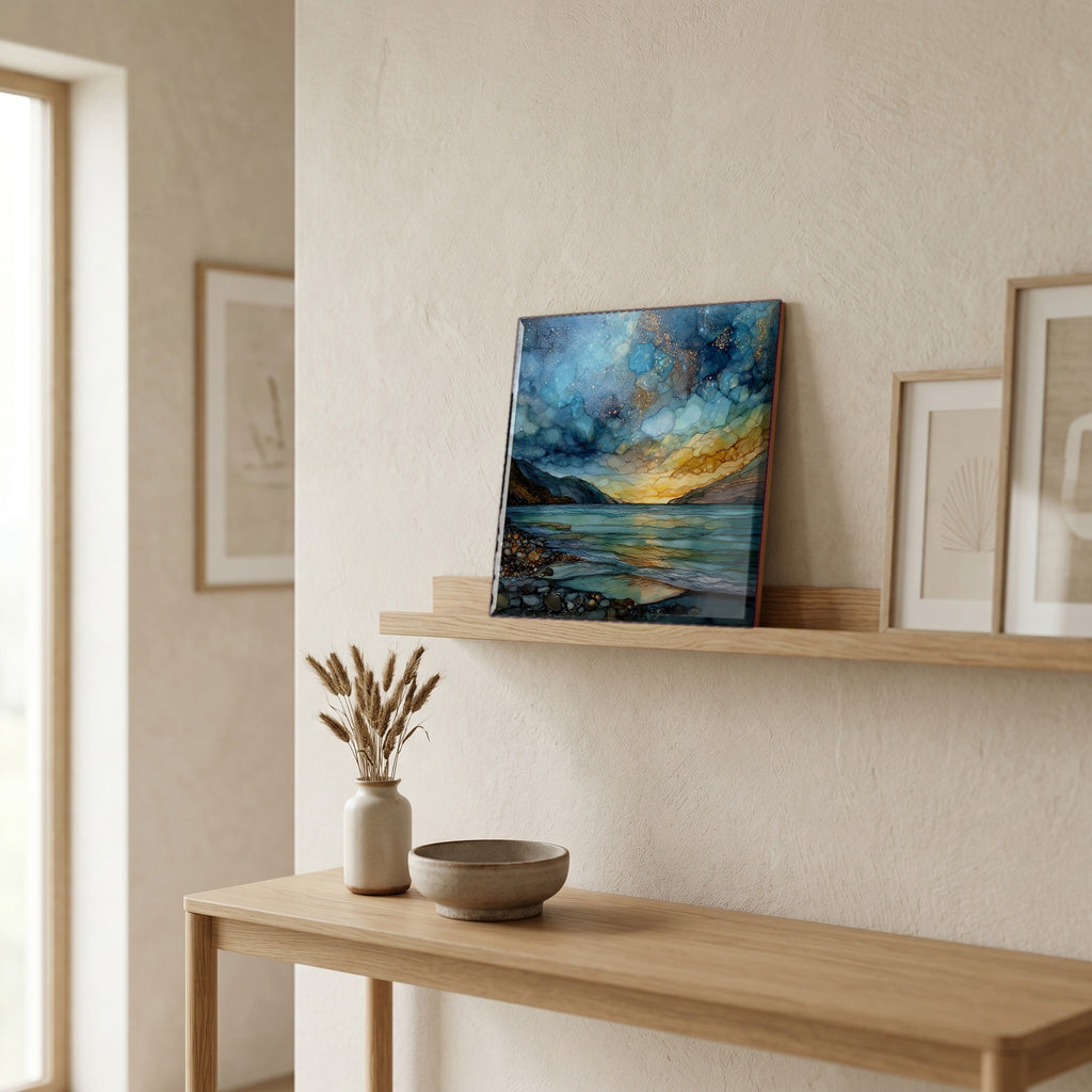 In the entryway, first thing you see.