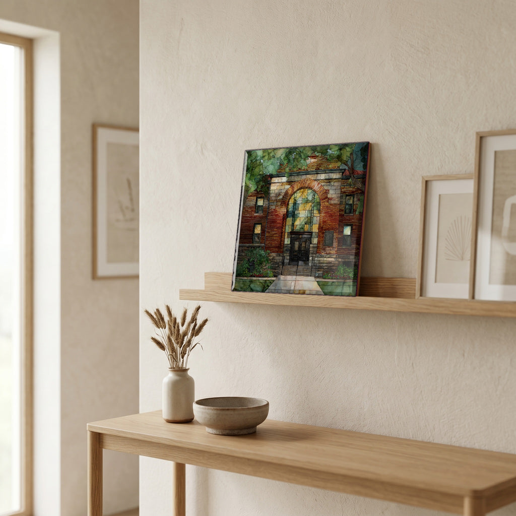 In the entryway, first thing you see.