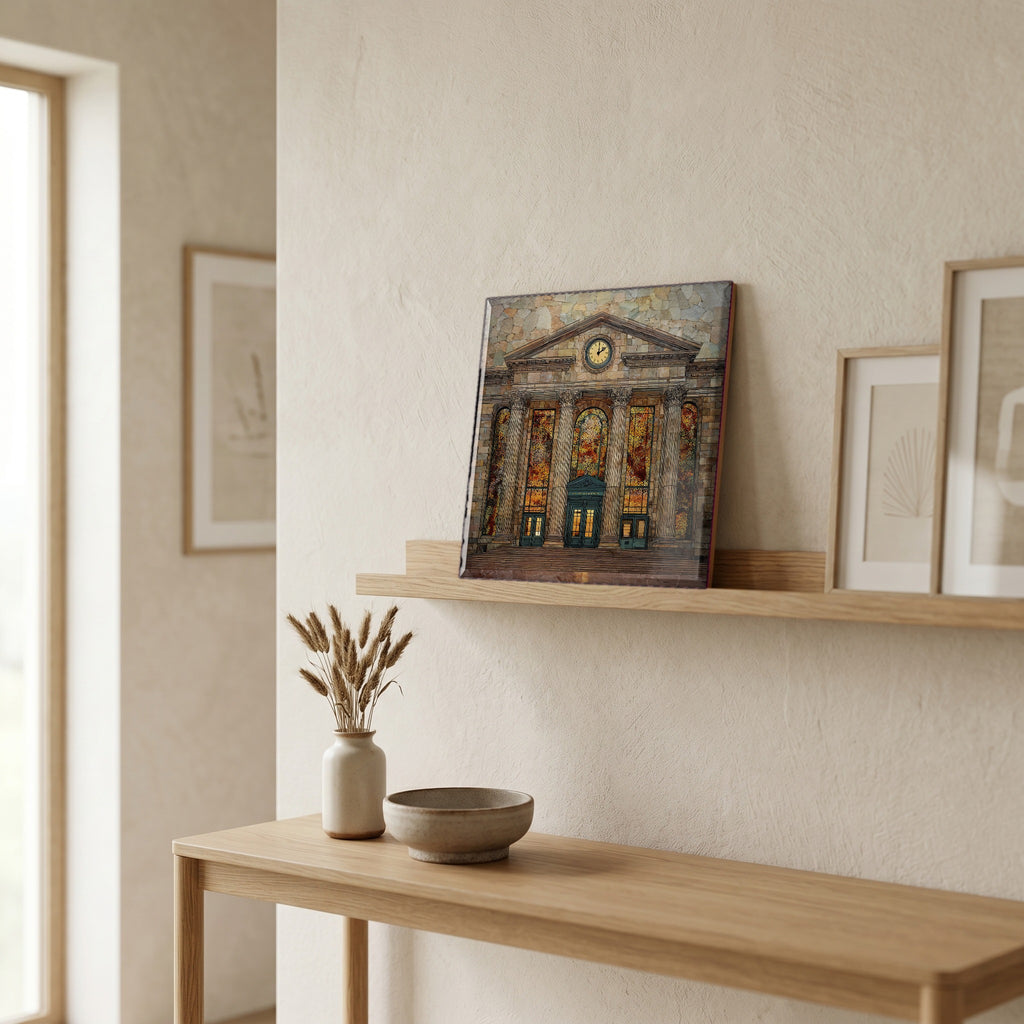 In the entryway, first thing you see.