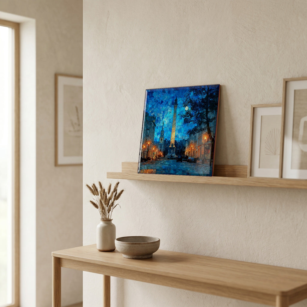In the entryway, first thing you see.