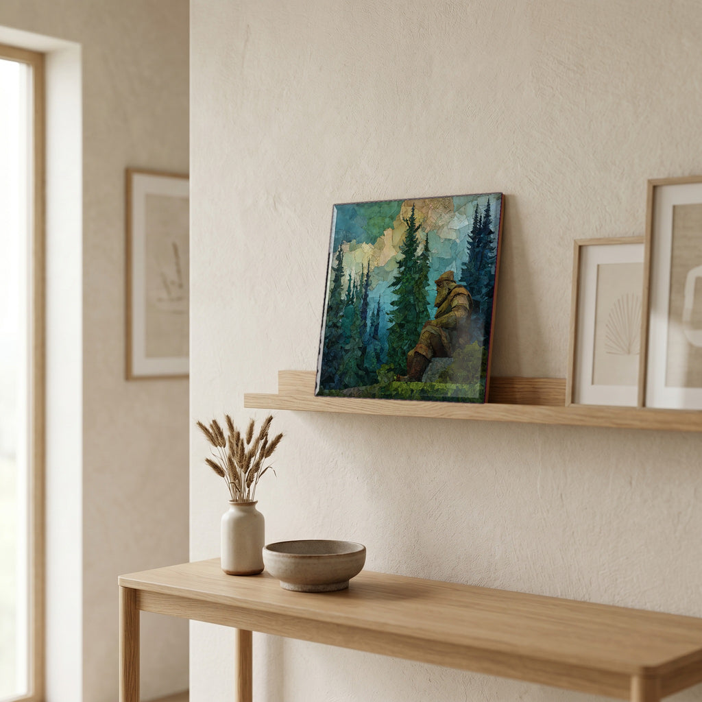 In the entryway, first thing you see.