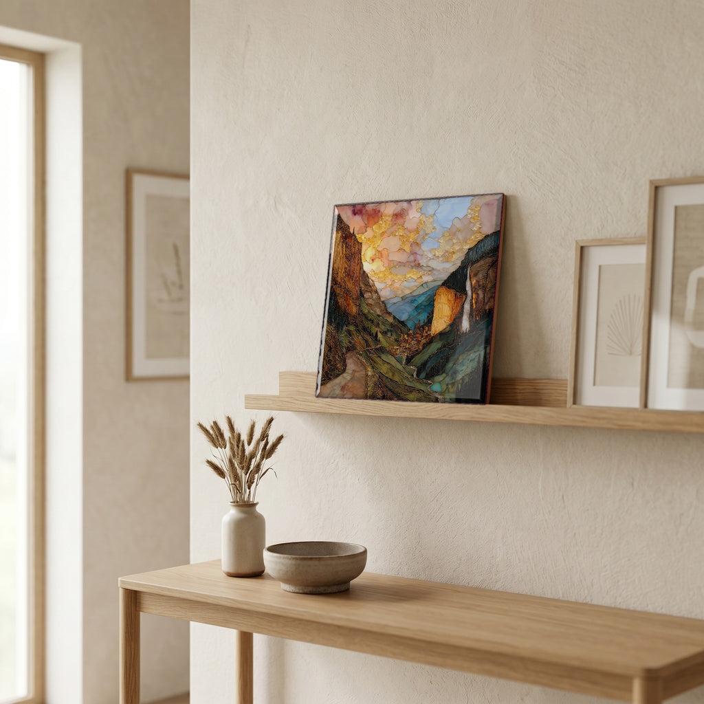 In the entryway, first thing you see.