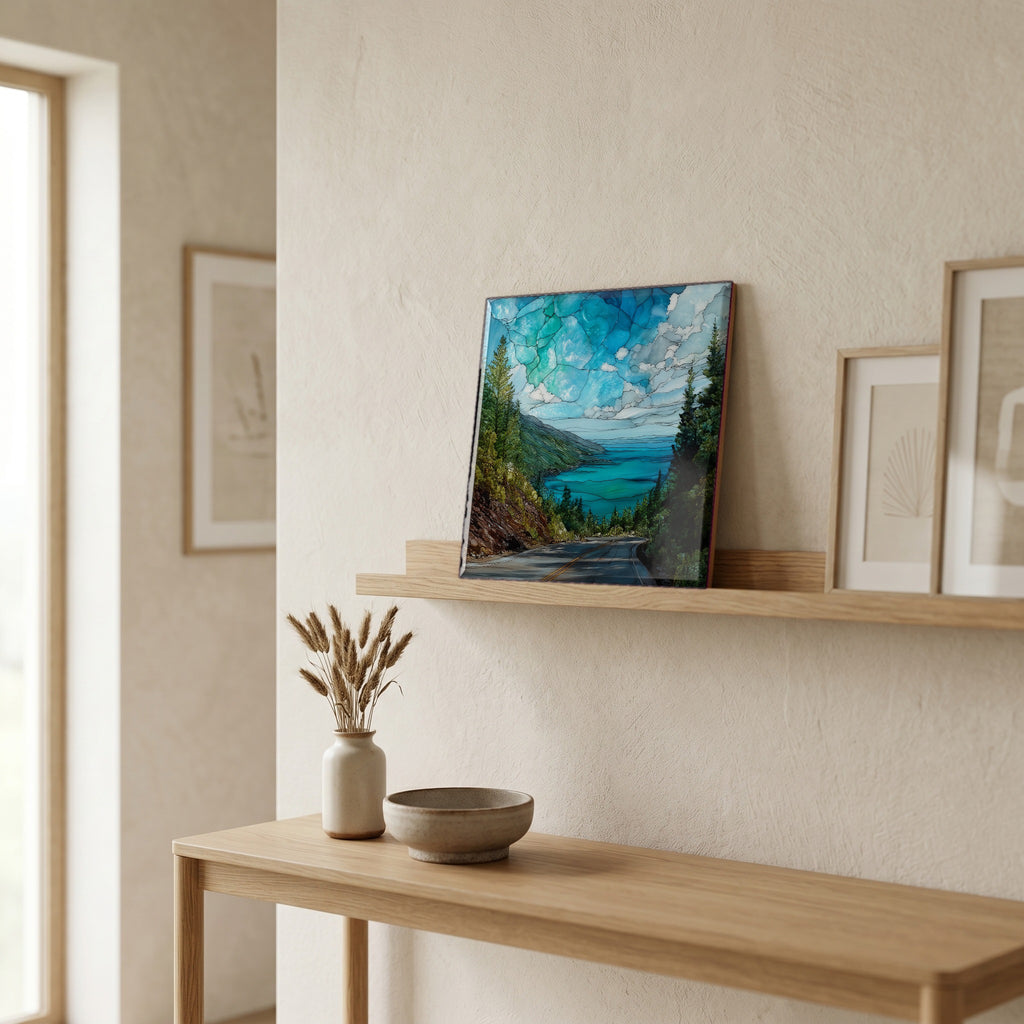 In the entryway, first thing you see.