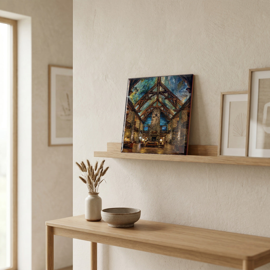 In the entryway, first thing you see.