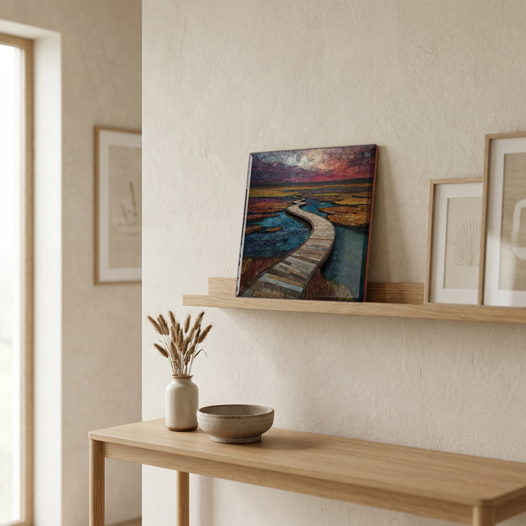 In the entryway, first thing you see.