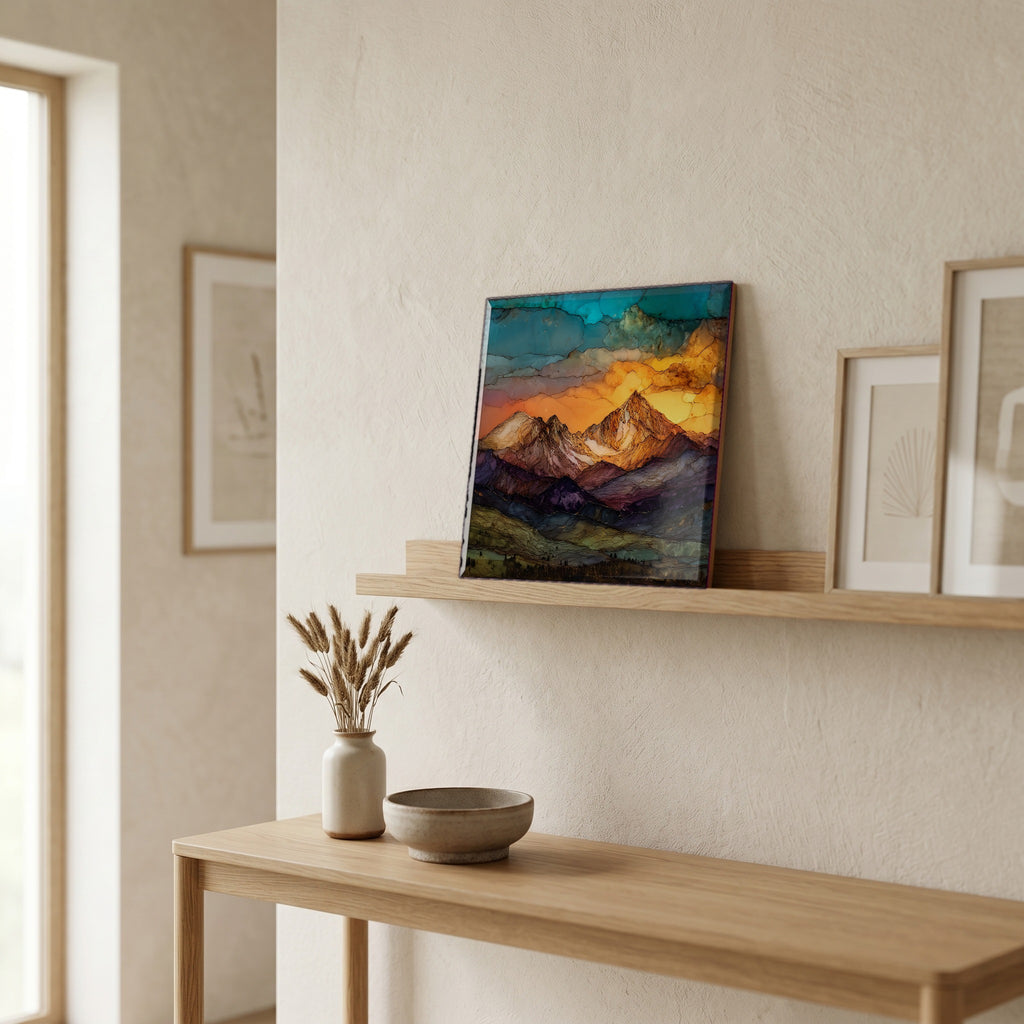 In the entryway, first thing you see.