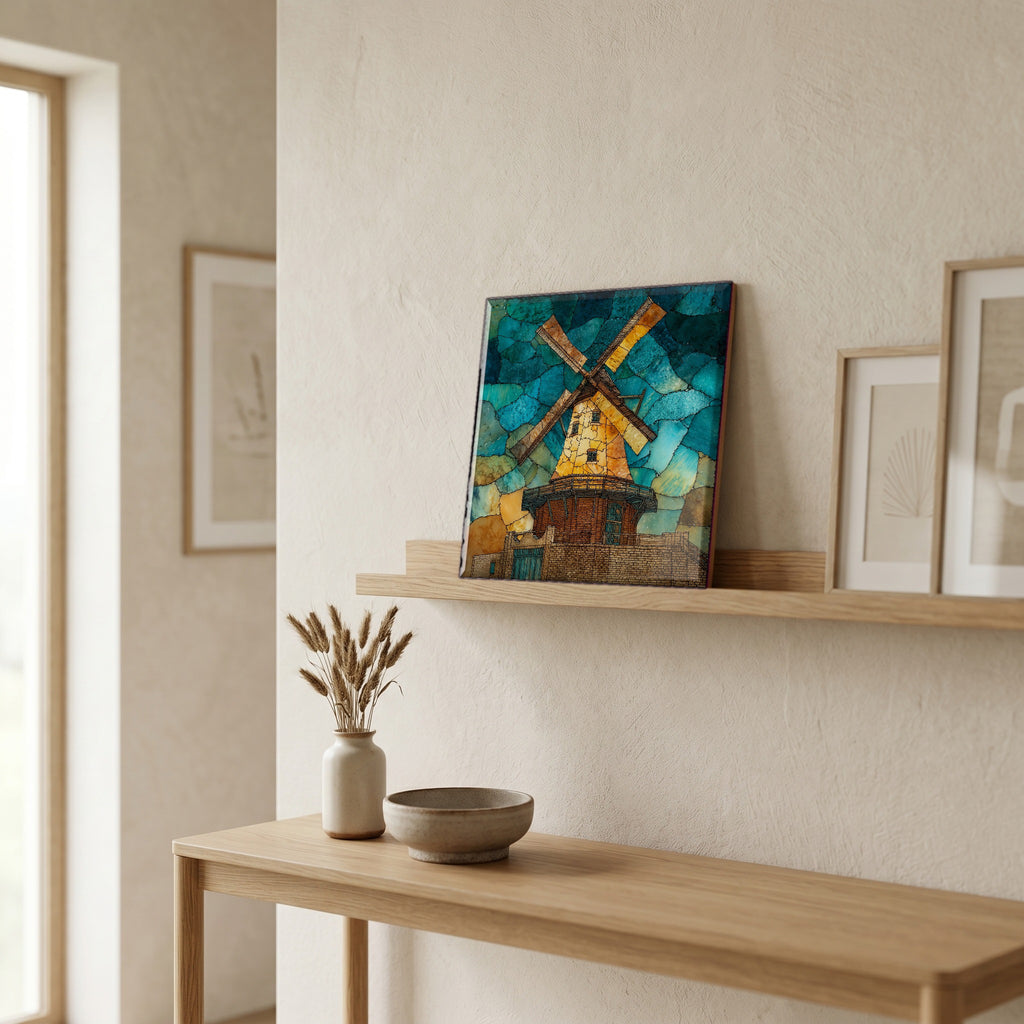 In the entryway, first thing you see.