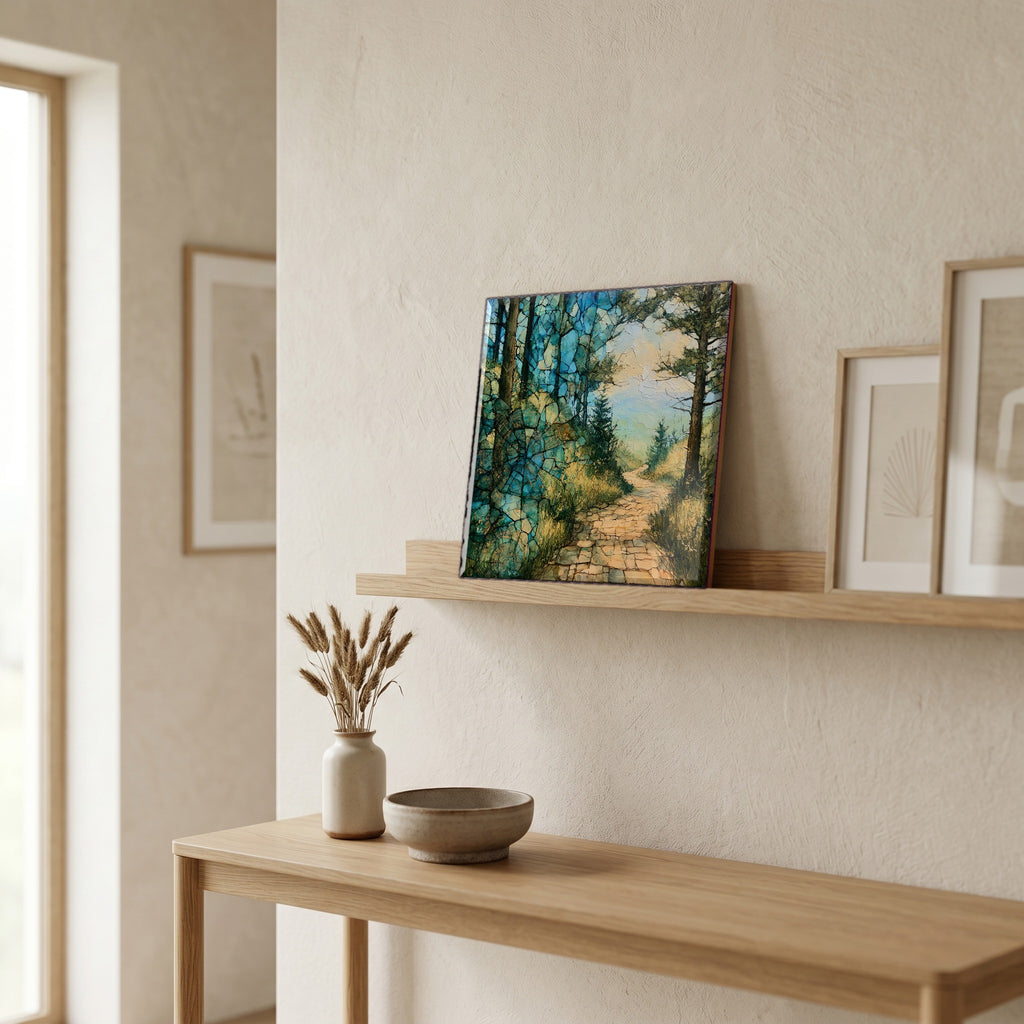 In the entryway, first thing you see.