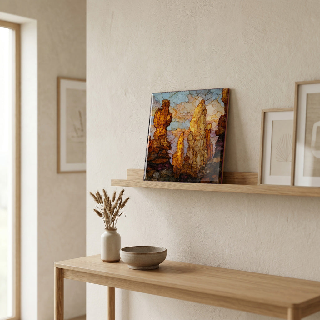In the entryway, first thing you see.