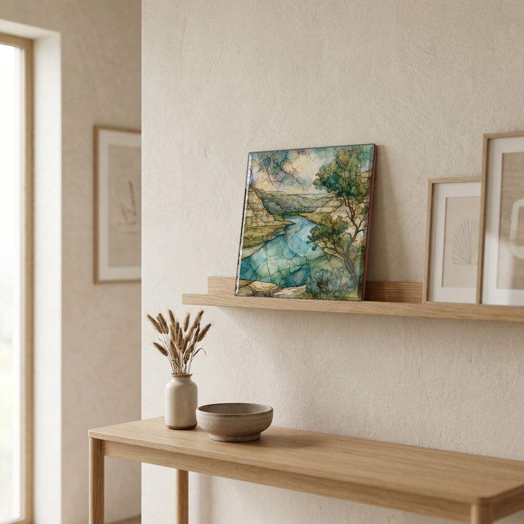 In the entryway, first thing you see.