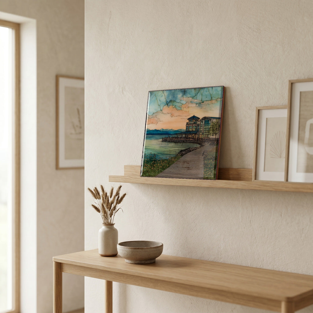 In the entryway, first thing you see.