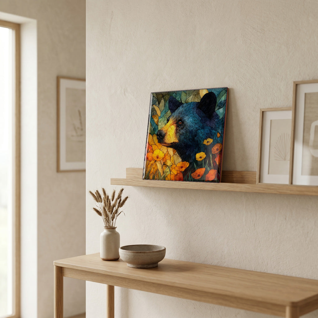In the entryway, first thing you see.