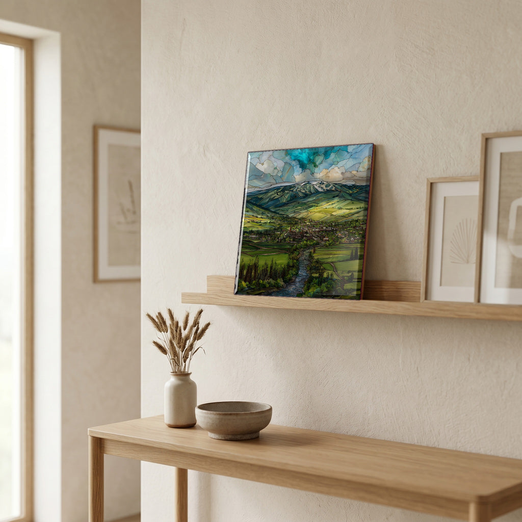 In the entryway, first thing you see.