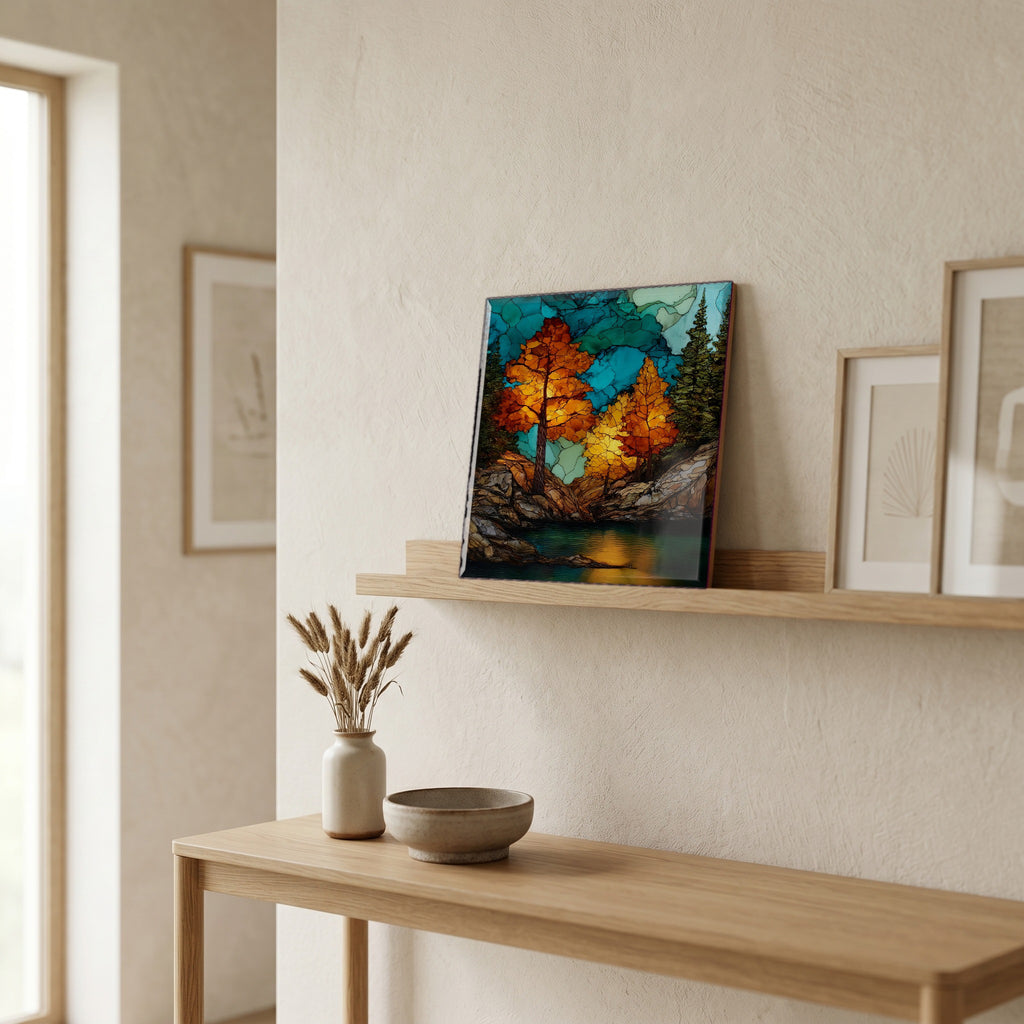 In the entryway, first thing you see.