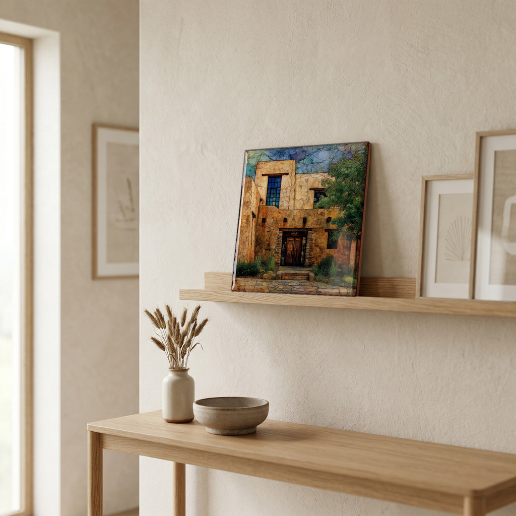In the entryway, first thing you see.