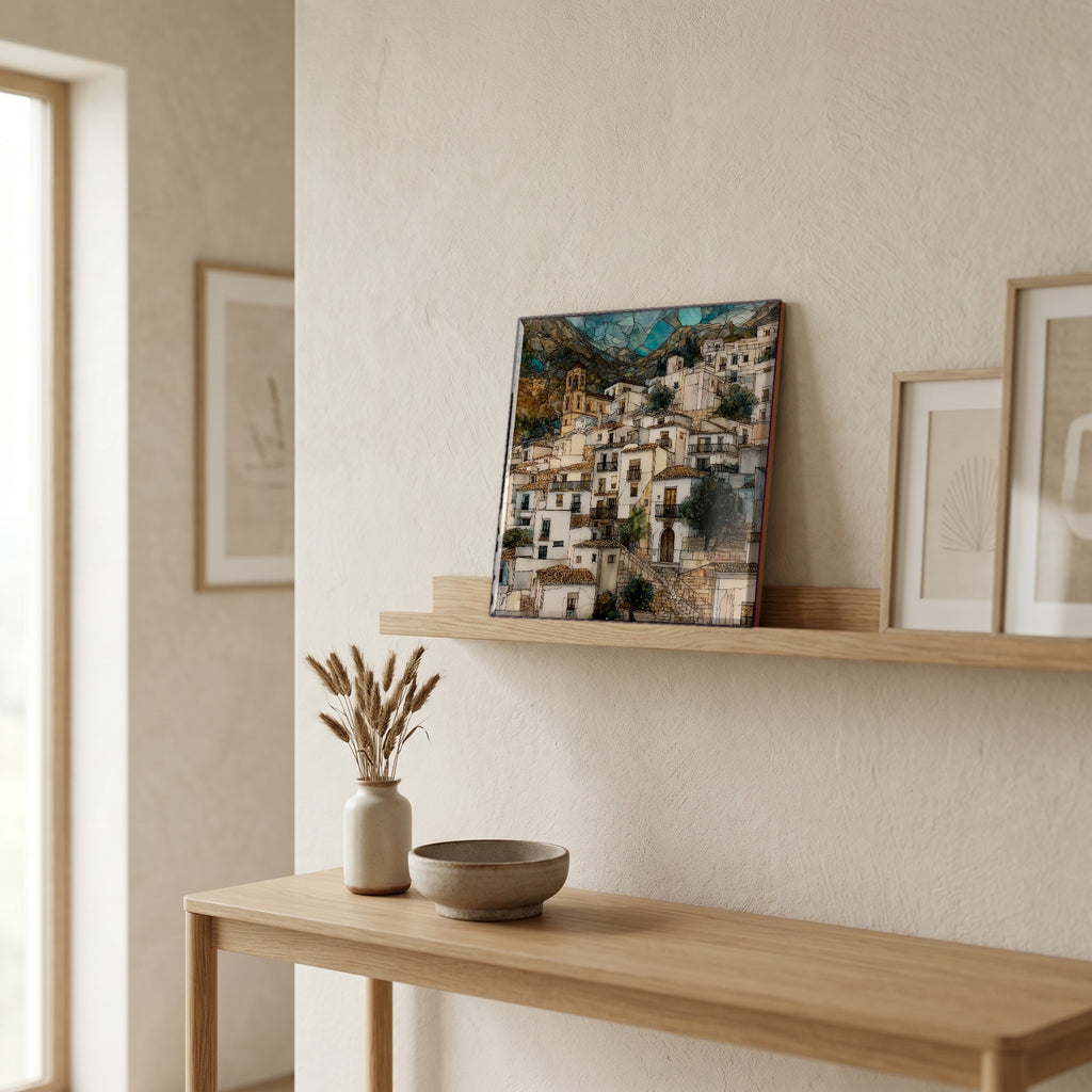 In the entryway, first thing you see.