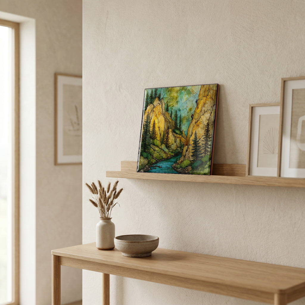 In the entryway, first thing you see.