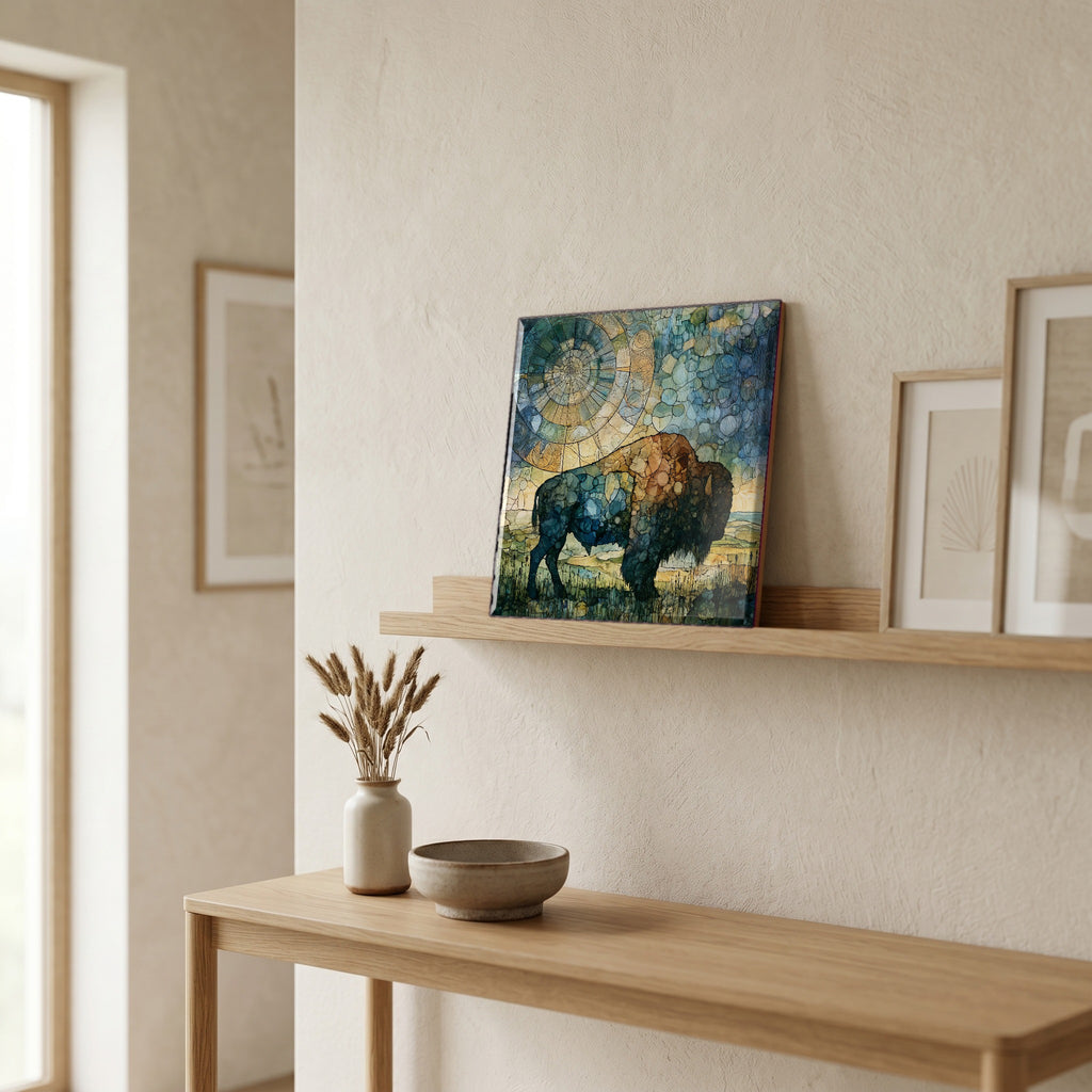 In the entryway, first thing you see.