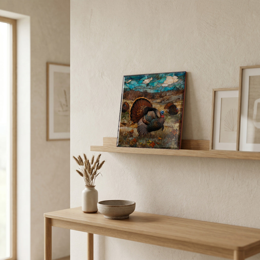 In the entryway, first thing you see.