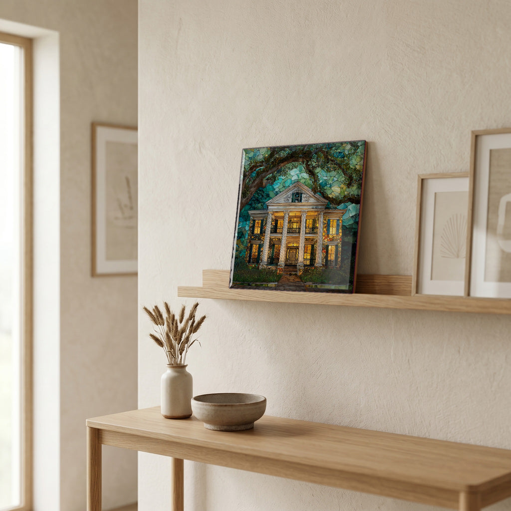 In the entryway, first thing you see.