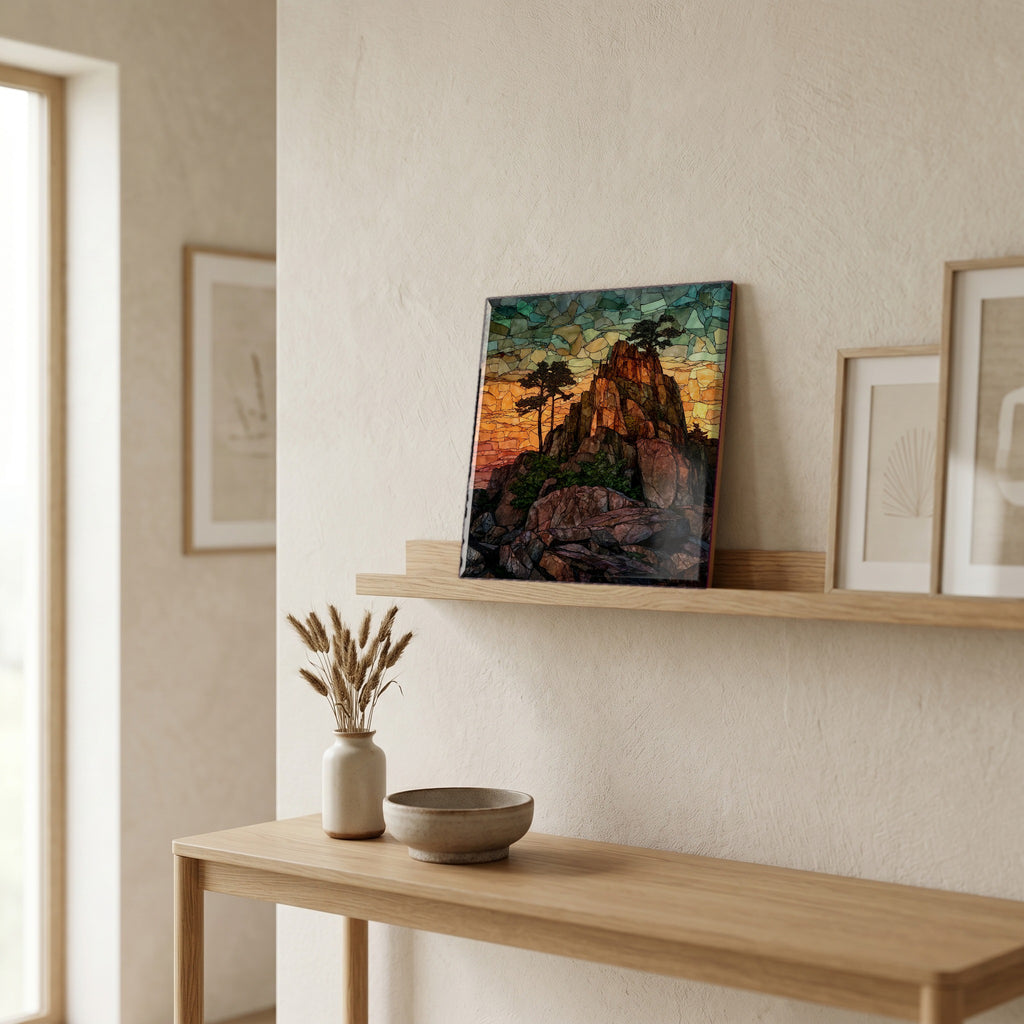 In the entryway, first thing you see.
