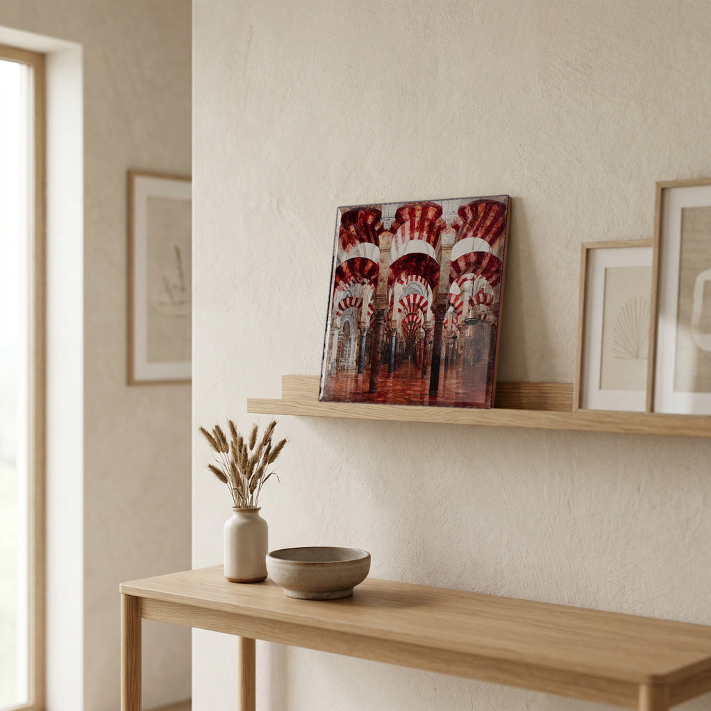In the entryway, first thing you see.