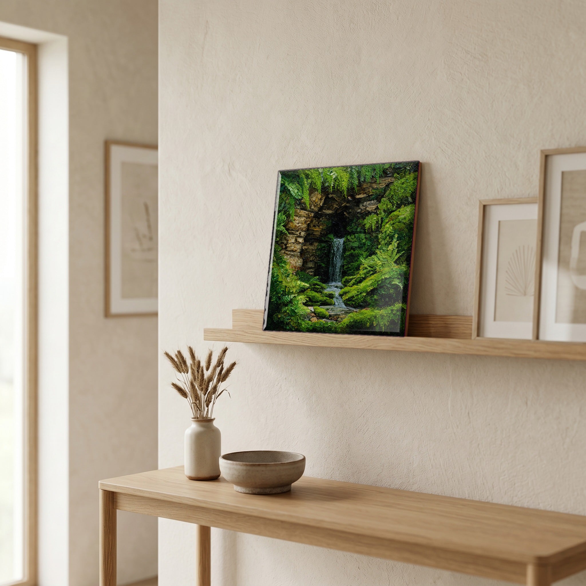 In the entryway, first thing you see.