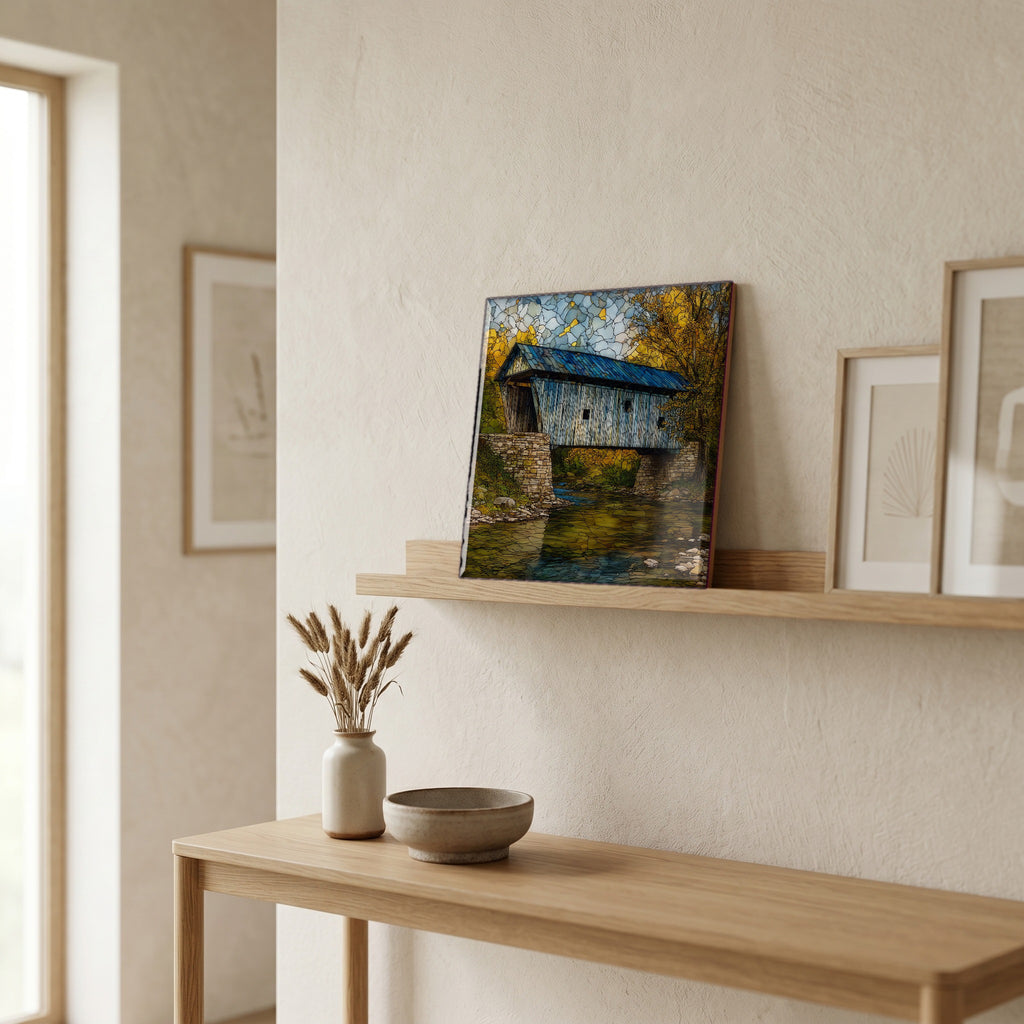 In the entryway, first thing you see.