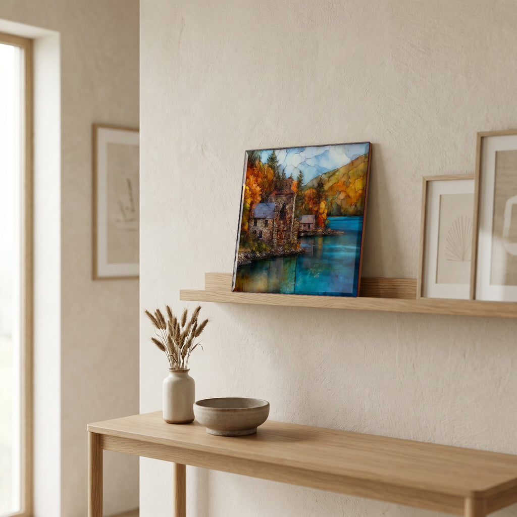 In the entryway, first thing you see.