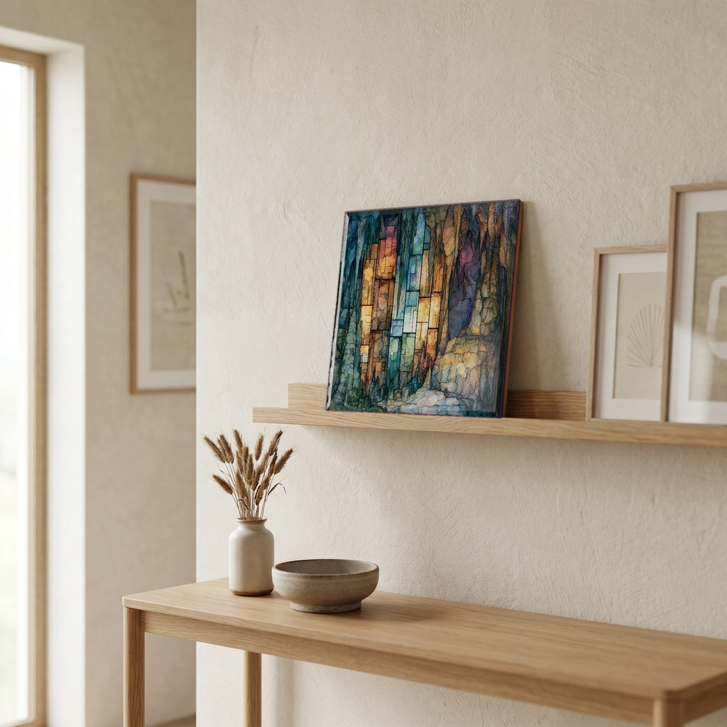 In the entryway, first thing you see.