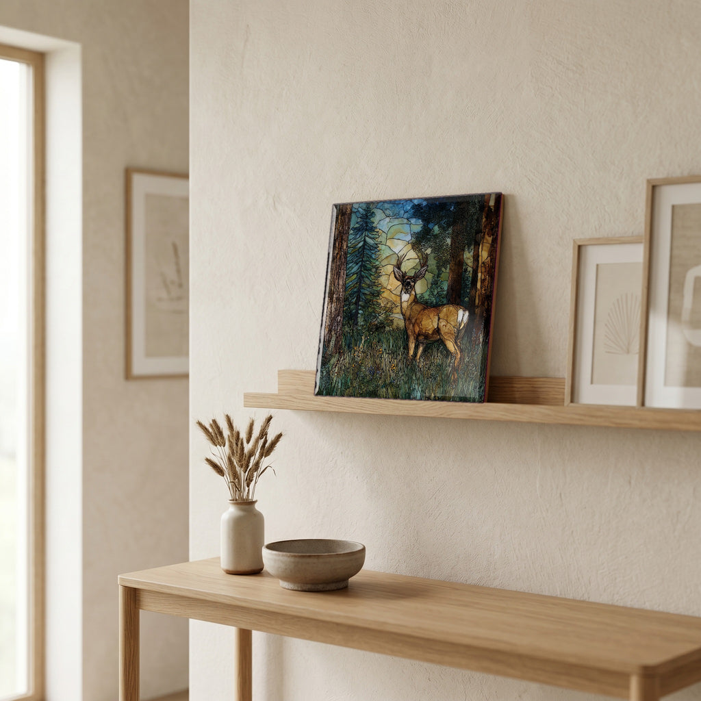 In the entryway, first thing you see.
