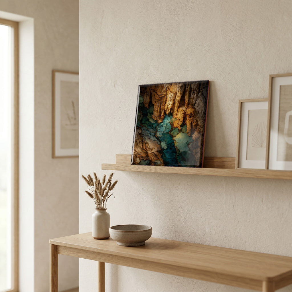 In the entryway, first thing you see.