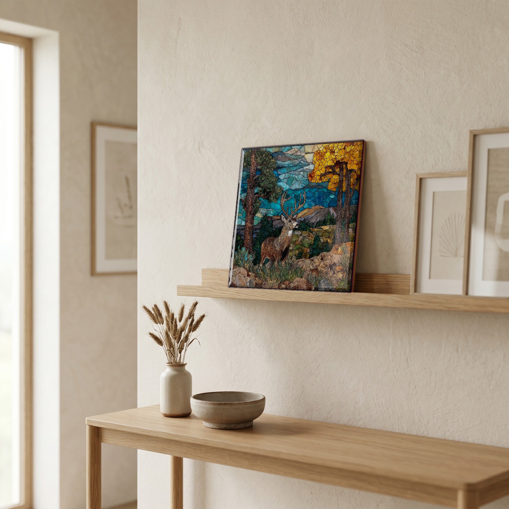 In the entryway, first thing you see.