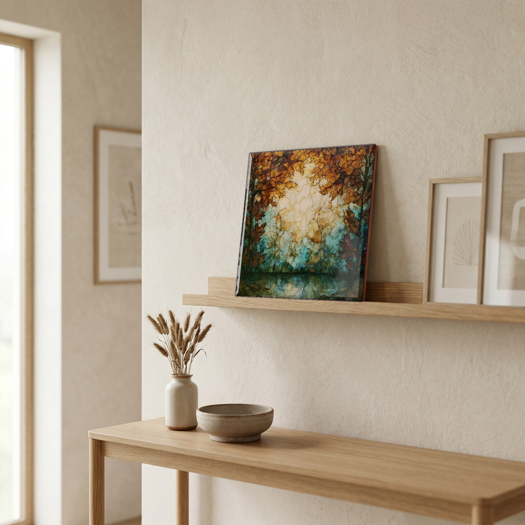 In the entryway, first thing you see.