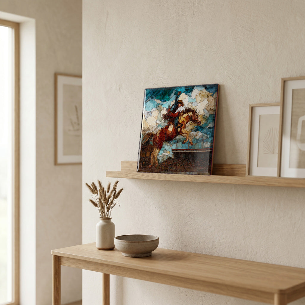 In the entryway, first thing you see.