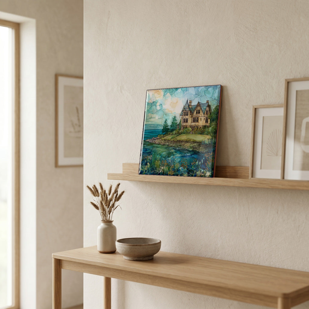 In the entryway, first thing you see.