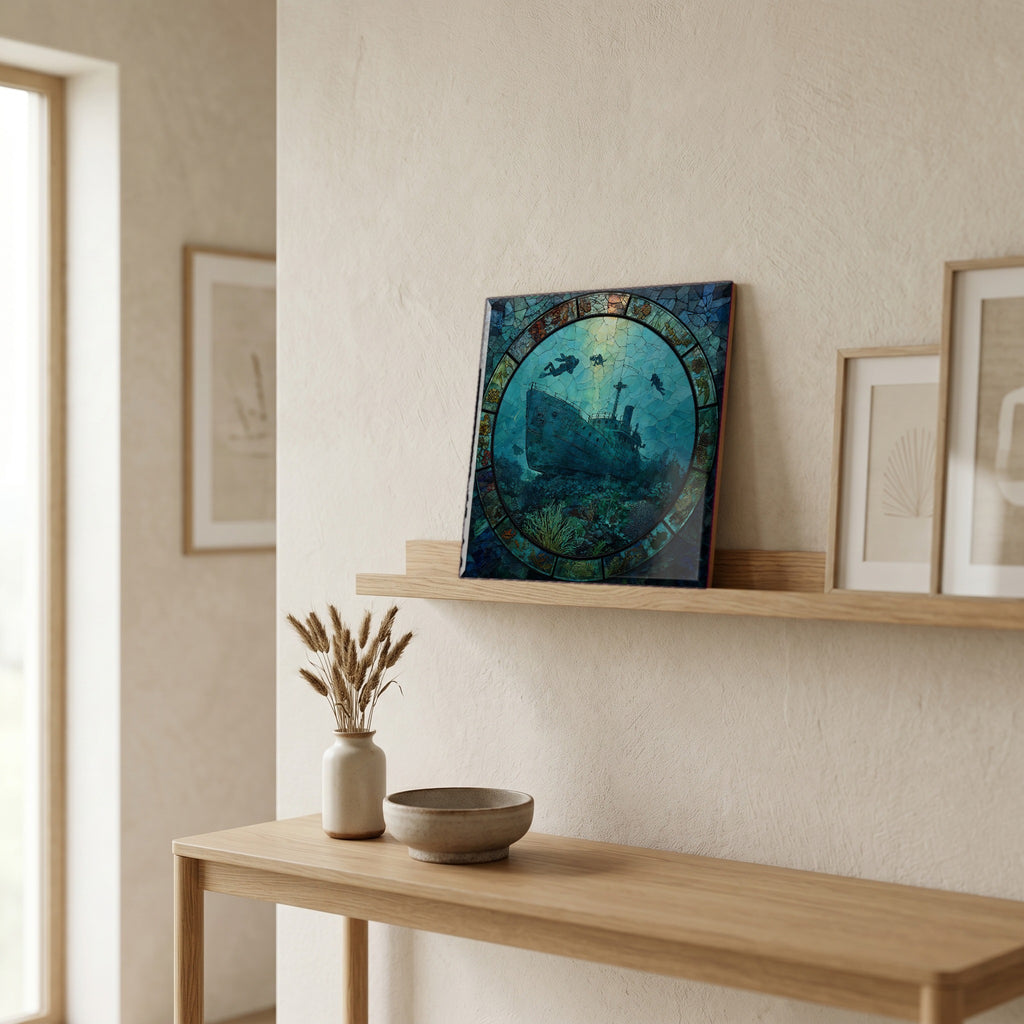 In the entryway, first thing you see.
