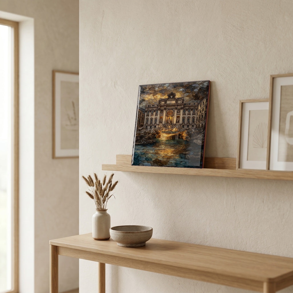 On a picture ledge, where the light comes in.