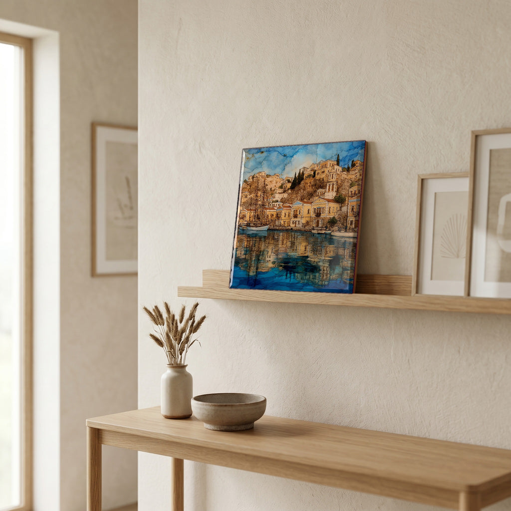 In the entryway, first thing you see.