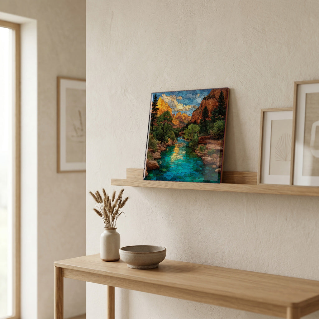 In the entryway, first thing you see.