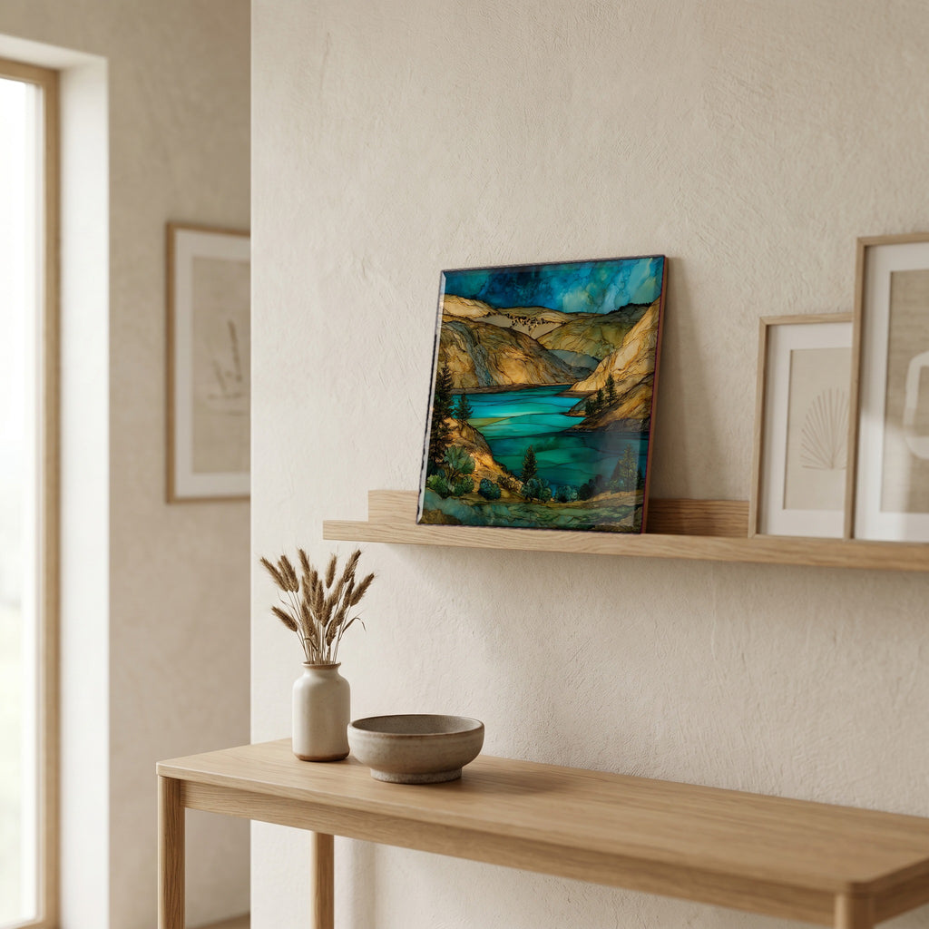 In the entryway, first thing you see.