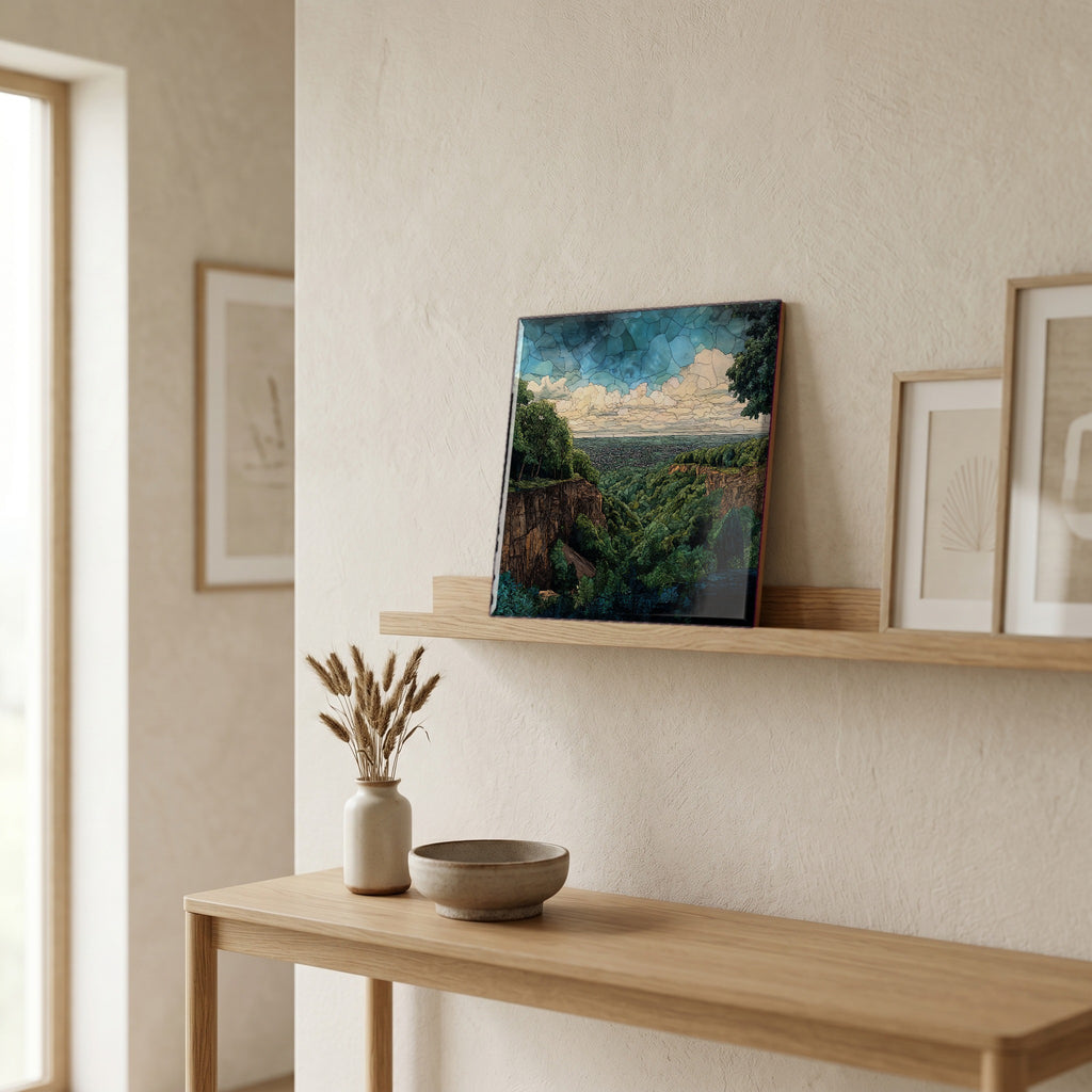 In the entryway, first thing you see.