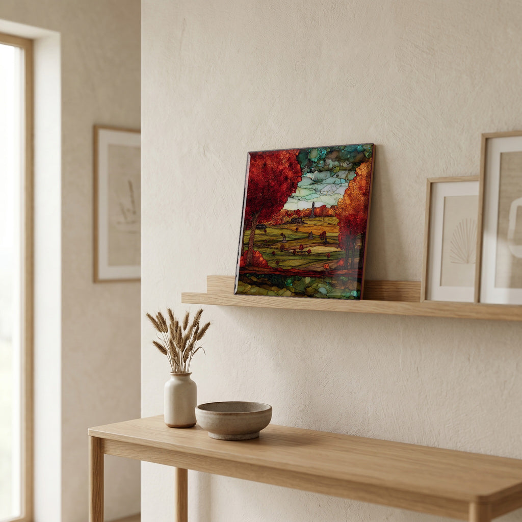 In the entryway, first thing you see.
