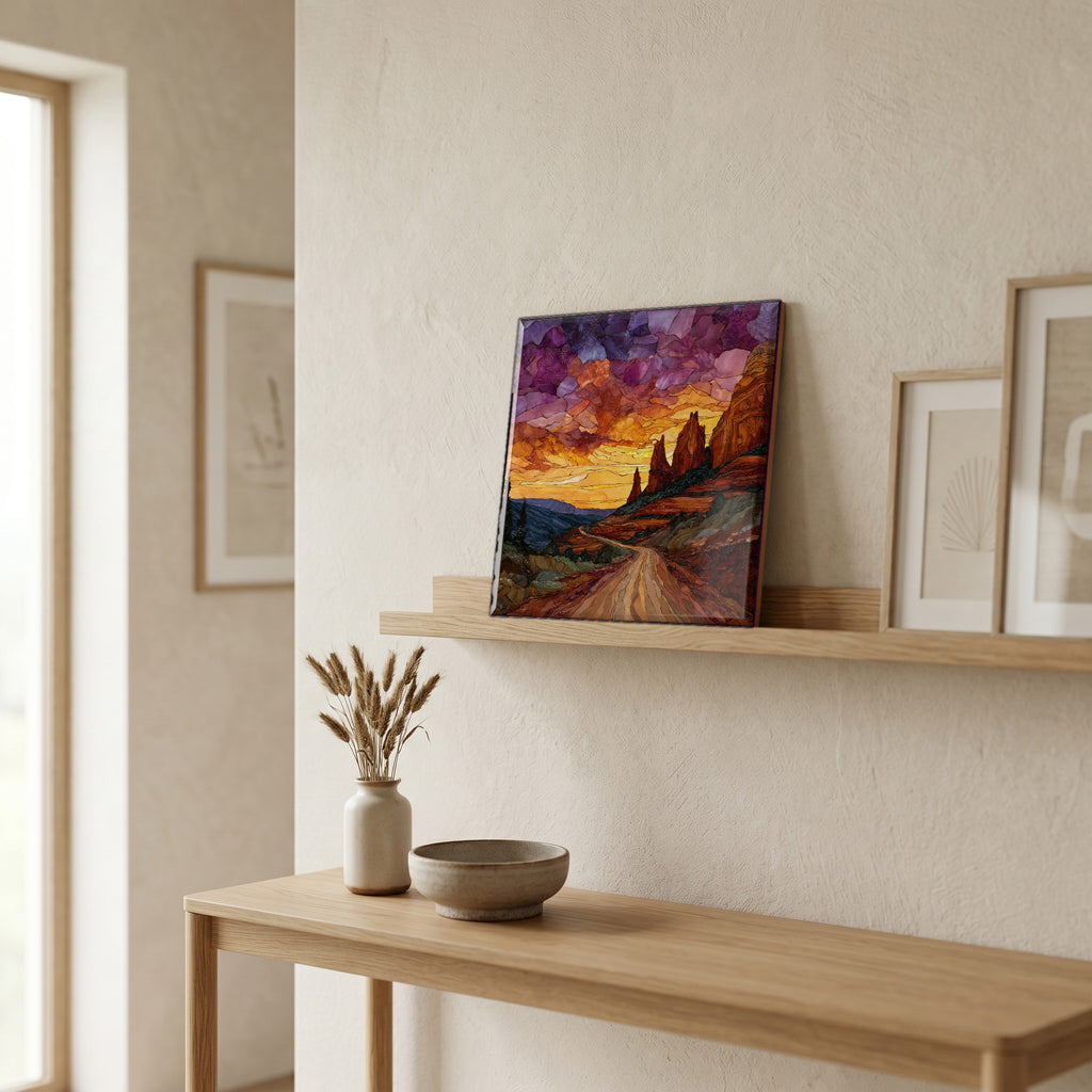 In the entryway, first thing you see.