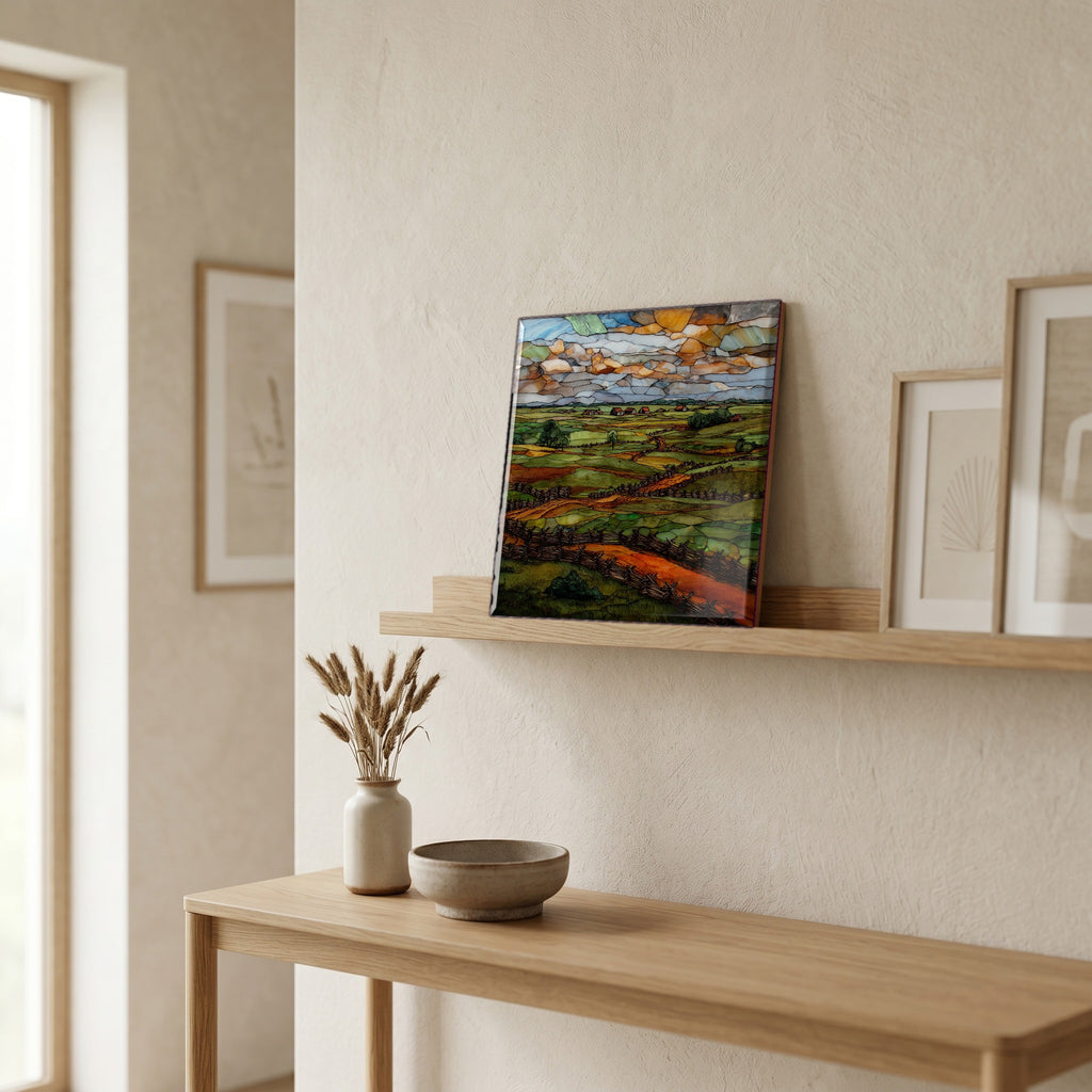 In the entryway, first thing you see.